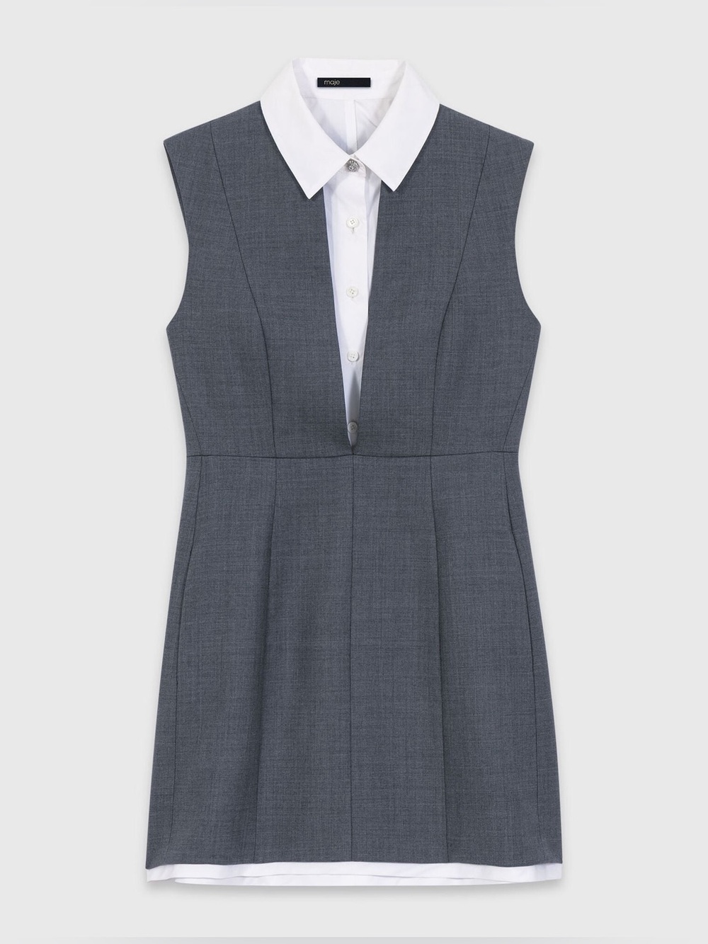 Maje Layered-effect tailored dress - Picture 9 of 10